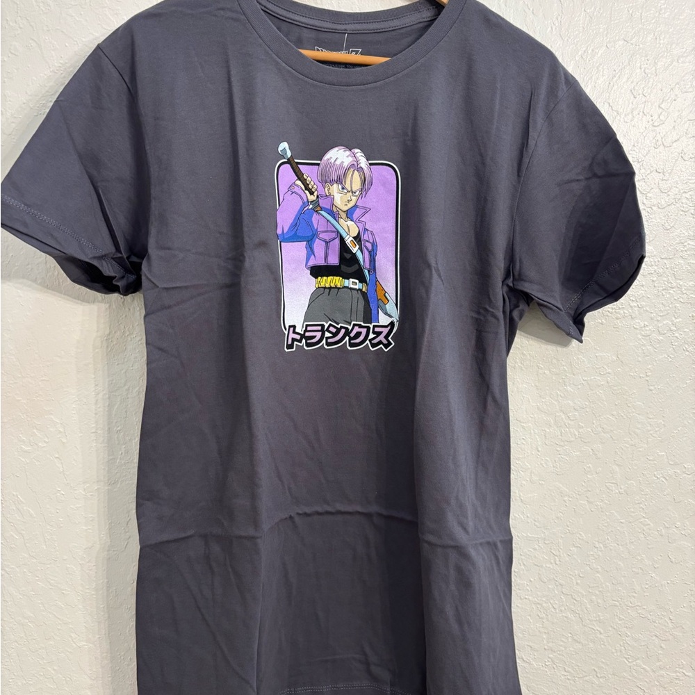 Official Dragon Ball Z Trunks Sword S/S T-Shirt - Gray - Size L (NWT)